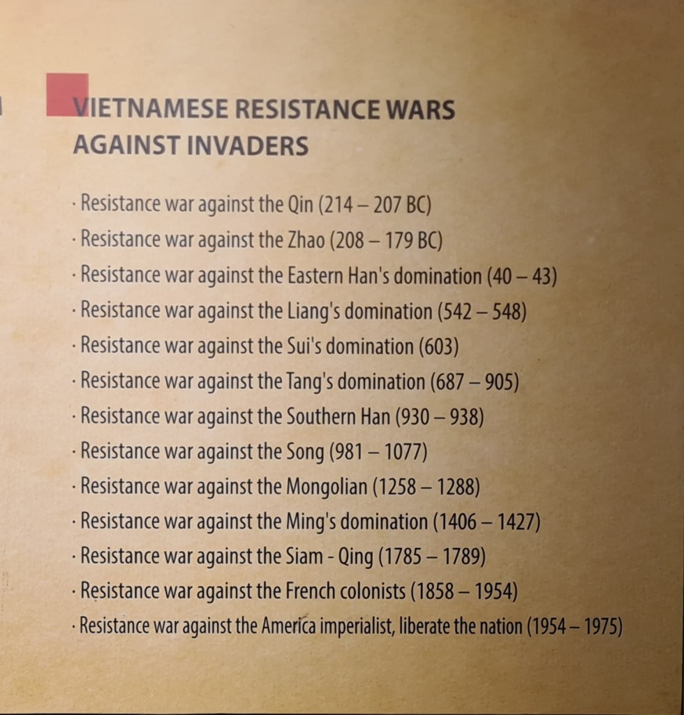 List of Vietnamese resistance wars against various invaders throughout history, detailing specific conflicts and their dates.